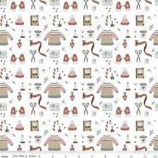 1/4 Yard 9x42 Riley Blake "Warm Wishes" Winter Wear White Christmas Quilt Cotton
