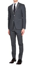 John Varvatos Tuxedo - Gray w Black pattern contrast Lapels - PROM NIGHT -54US