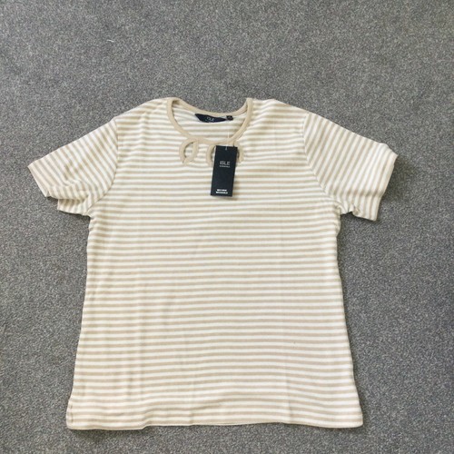 Isle Essential beige gestreiftes T-Shirt M 14-16 neu mit Etikett