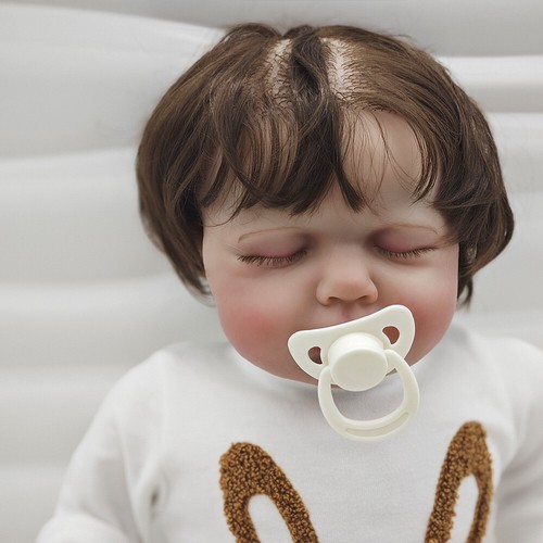 19in Reborn Doll Loulou Sleeping Newborn Dolls Cloth Body 3D Skin Painted Gift - Picture 5 of 5