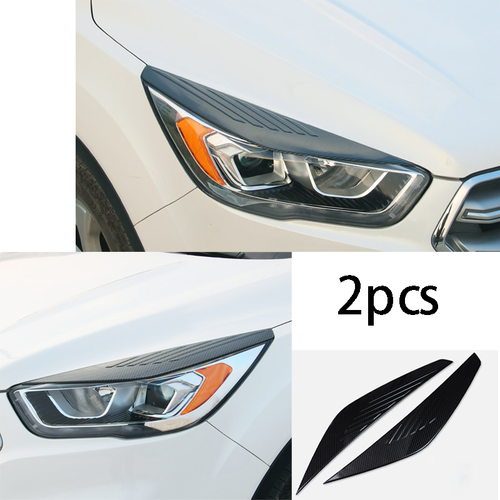 Carbon Fiber Headlight Lamp Eyebrow Cover Trim For 20172019 Ford