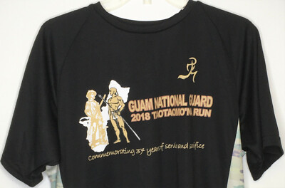 GUAM NATIONAL GUARD 2018 Taotaomo'na Run T-Shirt Men's XL Black Performance MINT