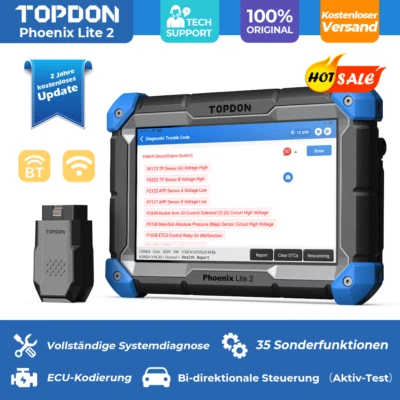 2025 TOPDON Phoenix Lite 2 Auto Outils diagnostics Codage ECU Systèmes Complète