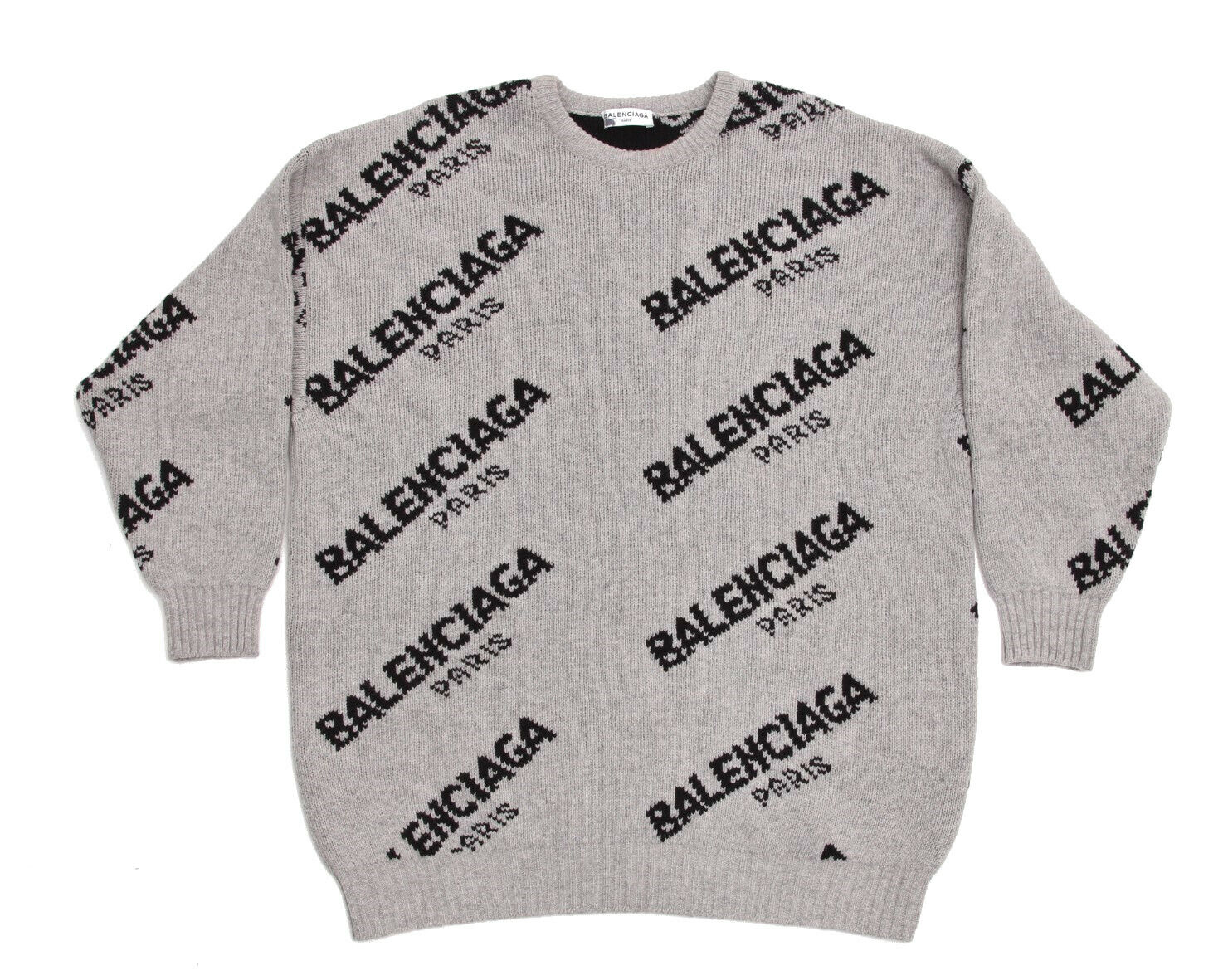 Balenciaga Jacquard Allover Oversized Crew Neck Sweater FR US Medium eBay