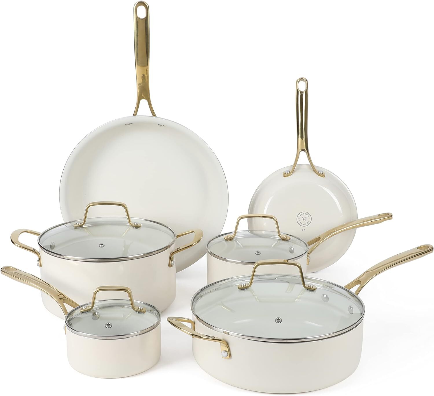 Martha Stewart Lockton Premium Nonstick PFA Free Ceramic Interior 10 Piece Heavy