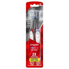 Colgate 360 Optic White Sonic Powered Vibrating Soft Toothbrush 2 Count 1 Pack