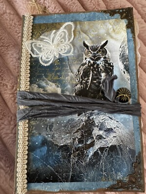 Junk Journal Eule Scrapbook Album Tagebuch Unikat Buch Handarbeit Fotos Vintage