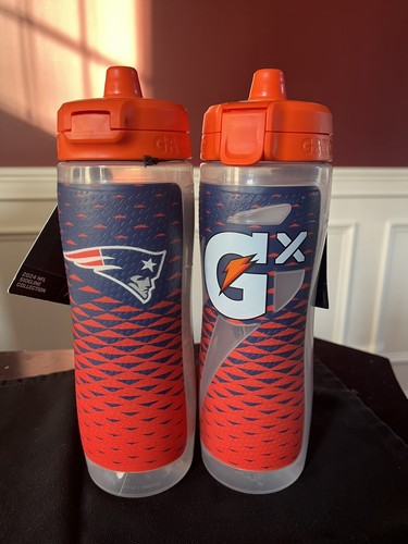2x Pack NEW 🏈 PATRIOTS NFL Gatorade Gx Hydration Pod Squeeze Water Bottles 30oz