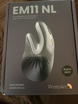 ProtoArc Ergonomic Mouse, EM11 NL Bluetooth Rechargeable Wireless