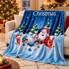 Christmas Santa 1 Design Fleece Blanket Large Xmas Flannel Throw Bed 130 x 150cm