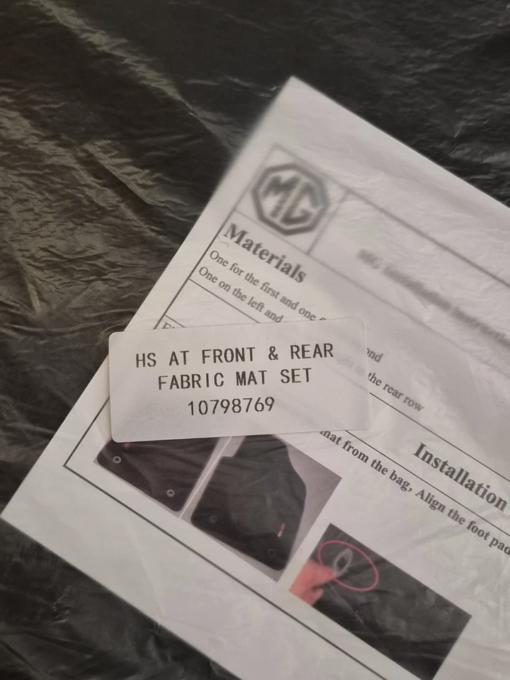 Brand New Genuine New MG HS HS Premium Fabric Floor Mats 10798769 - Image 2 of 4