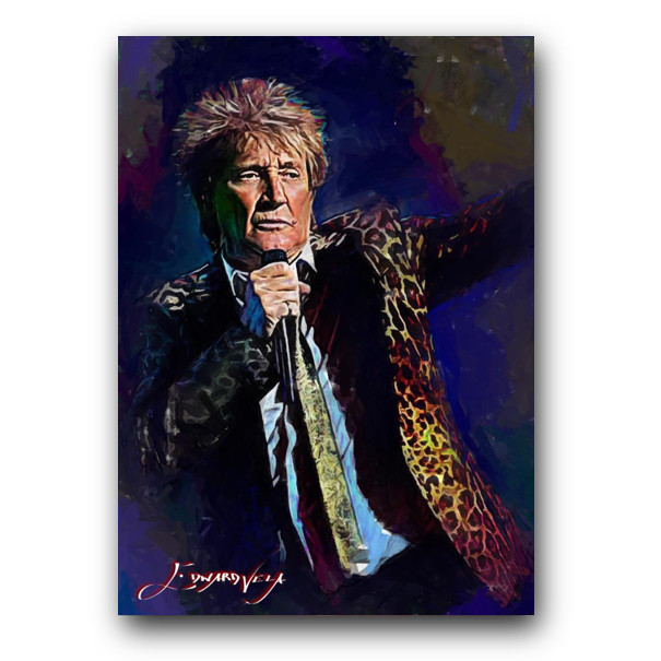 Rod Stewart #3 Art Card Limited 14/50 Edward Vela Signed (Music -)