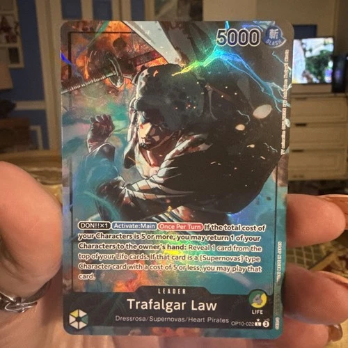 One Piece TCG Trafalgar Law Leader Parallel OP10-022 Alt Art Royal Blood