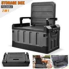 Black Heavy Duty Collapsible Car Boot Foldable Organiser 2in1 Storage Box Travel