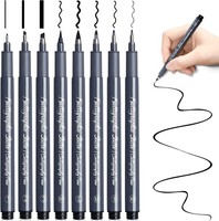 Kalligraphie Stifte Set Handlettering Pinselstifte Schwarz FüR AnfäNger 8 StüCk