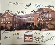 National Baseball Hall of Fame Original Signed Baseball Photo Multi Signatures