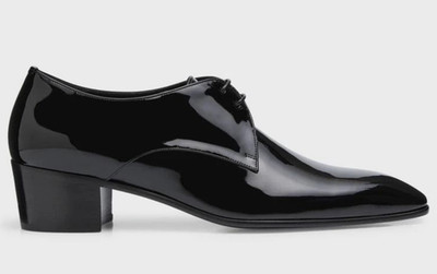 NIB Saint Laurent YSL Gabriel 45 Black Patent Derby Lace Up Shoes 41 US 8 $1650