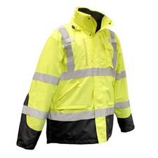Radians Reflective Hi Viz Green Bomber 3 In 1 Parka, 2X