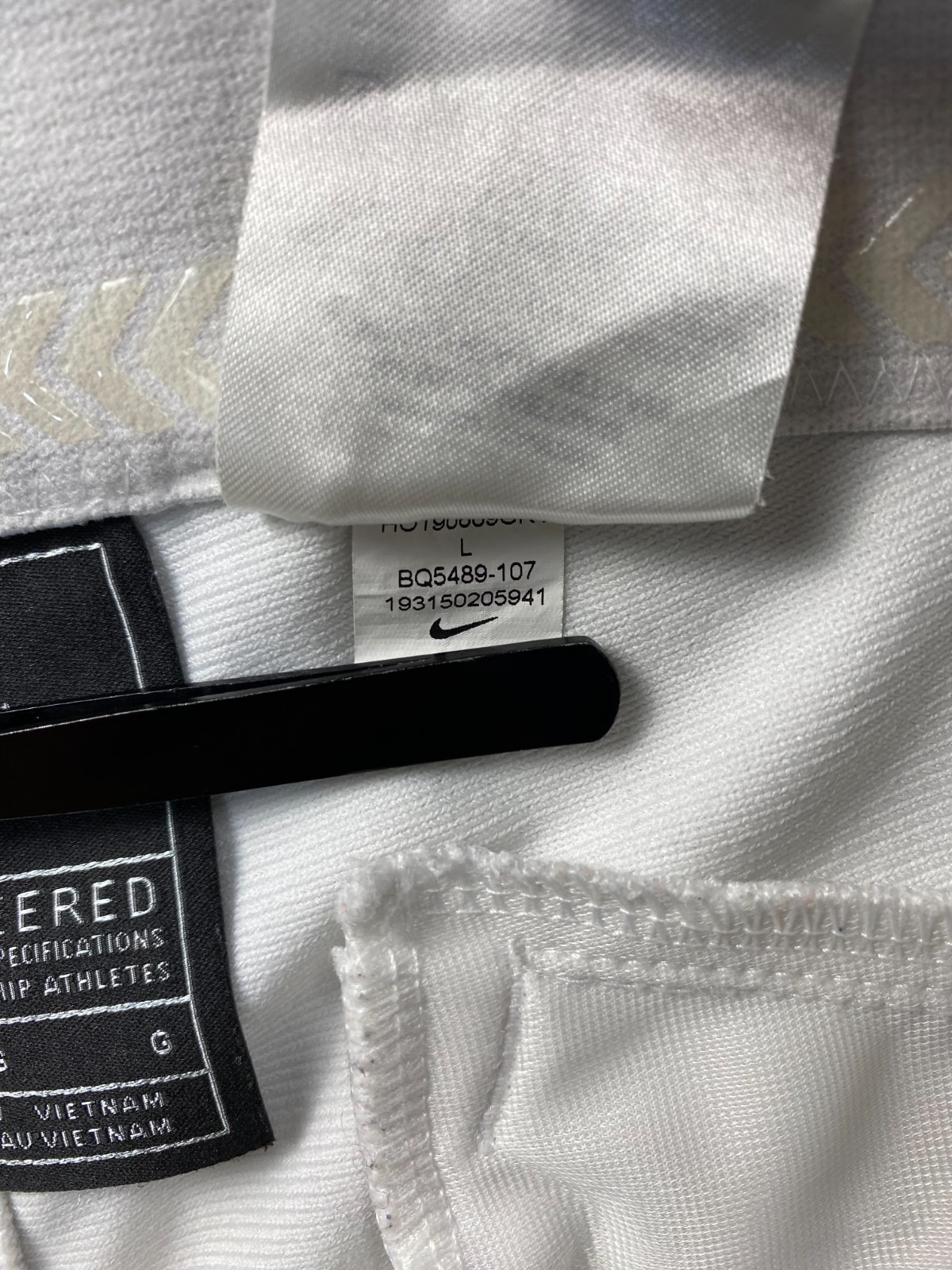 Nike Men's Size Large Vapor Select Piped Baseball White Pants BQ5489-107