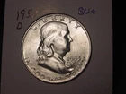 1953-D FRANKLIN HALF BU + ORIGINAL COLOR POPULAR BETTER DATE SHIPS FREE