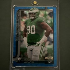 2025 Topps Chrome Football Jordan Davis Blue Wave Refractor /150 Eagles