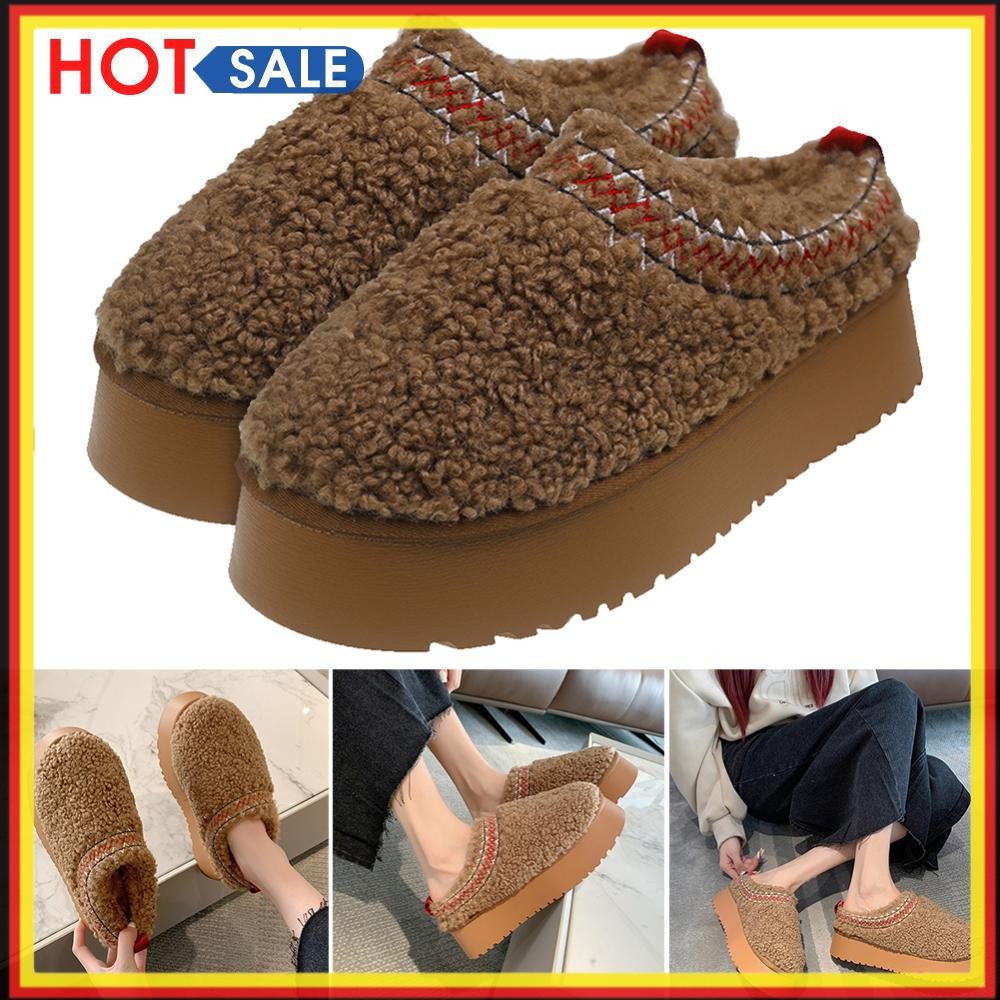 SAOLA Scarpe donna slip on comode invernali suola spessa ciabatte termiche per la casa