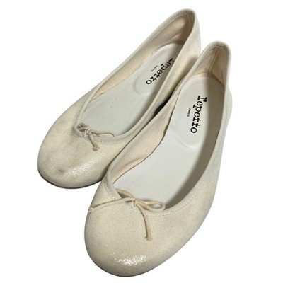 Repetto Suede Ribbon Ballet Flats, Size 38.5, White Women USED | eBay