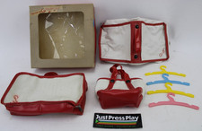 Vintage 1950s Ginger Doll Luggage Set of 3 w/ Hangers - Red/White Travel Accs.
