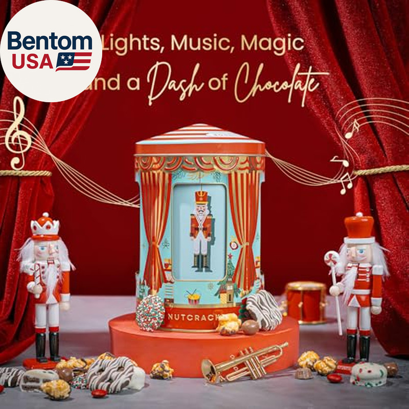 Christmas Gift Basket- Gourmet Food Gifts - Plays Music - Holiday Chocolate and