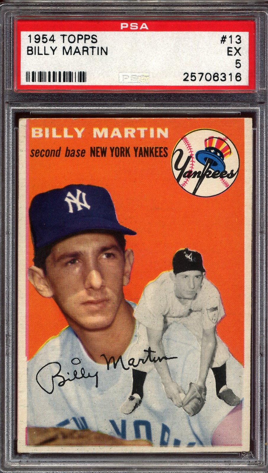 1954 Topps Billy Martin #13 PSA 5 EX - Perfect Centered, Sharp