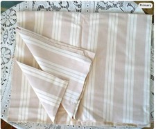 2 Yds 58" Vintage, Tan White Striped Cotton, Shirting, Quilting, Home Decor