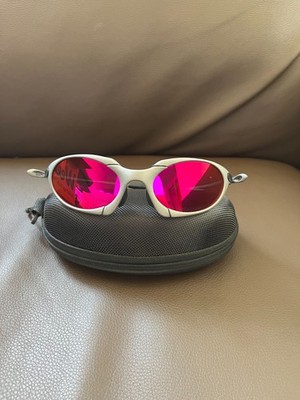 Oakley Romeo X-Metal Sunglasses, Silver Frame, Ruby/Purple Lens, Polarized UV400