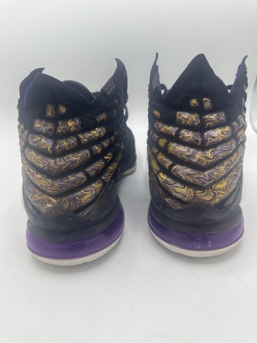 Nike LeBron XVII 17 'Lakers' Black/White/Eggplant/Amarillo BQ3177-004 - Size 12 - Picture 10 of 14
