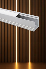 2m Aluminium LED Strip Channel 12x12mm 13mm for Slatwall Media Wall Panels