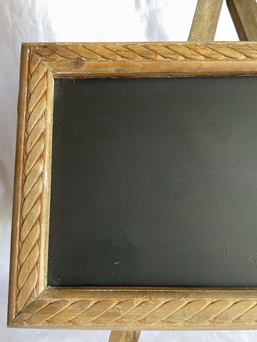 Framed Wooden Tabletop Chalkboard Easel Stand Natural 12x8” Wedding Party - Picture 2 of 18