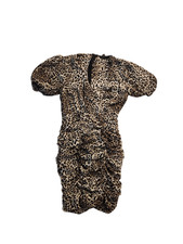 Forever 21 Mini Dress Size Small Cheetah Print Ruffled Short Sleeve Zipper