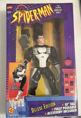 TOY BIZ - 10'' PUNISHER - SPIDER-MAN - DELUXE EDITION ACTION FIGURE-1994 MIB