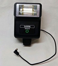Vintage Sunpak Auto 131 Electronic Shoe Mount Camera Flash PC Sync Cord