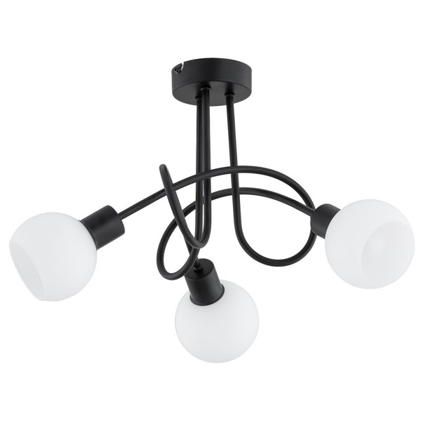 Deckenlampe 3-Flammig Glas Schwarz Weiß E14 L:49 Cm Deckenleuchte Schlafzimmer-image
