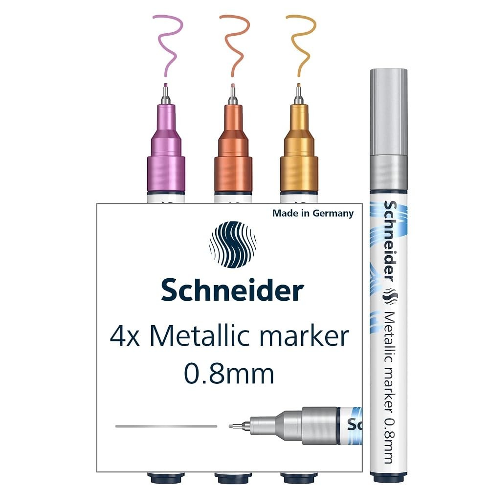 Schneider Paint-It 010 Metallic Marker 0.8mm Set 1-4 Assorted Colours 1 count (P