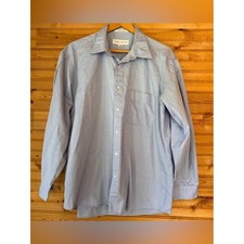 Perry Ellis Portfolio Oxford Blue 16 1/2 32/33 Preppy Work Business Casual