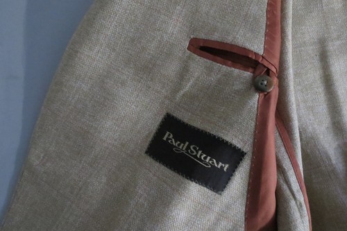 Paul Stuart Hopsack weave window pane silk linen blend sport coat 39-40 S - Picture 8 of 9