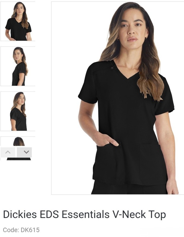 Dickies EDS Scrub Top Black XXL NWoT Nurse DK615 Women's 