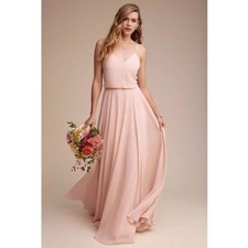 Jenny Yoo Inesse Luxe Chiffon Gown in Whipped Apricot Size 0