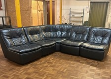 vintage modular leather corner sofa  1960s 70s style Heals de sede oulton style