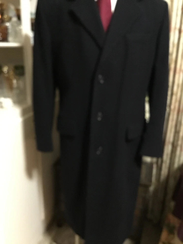 Abrigo de invierno Jos A Bank 42 vintage de lana azul marino con etiqueta roja para hombre Foto 4 de 4