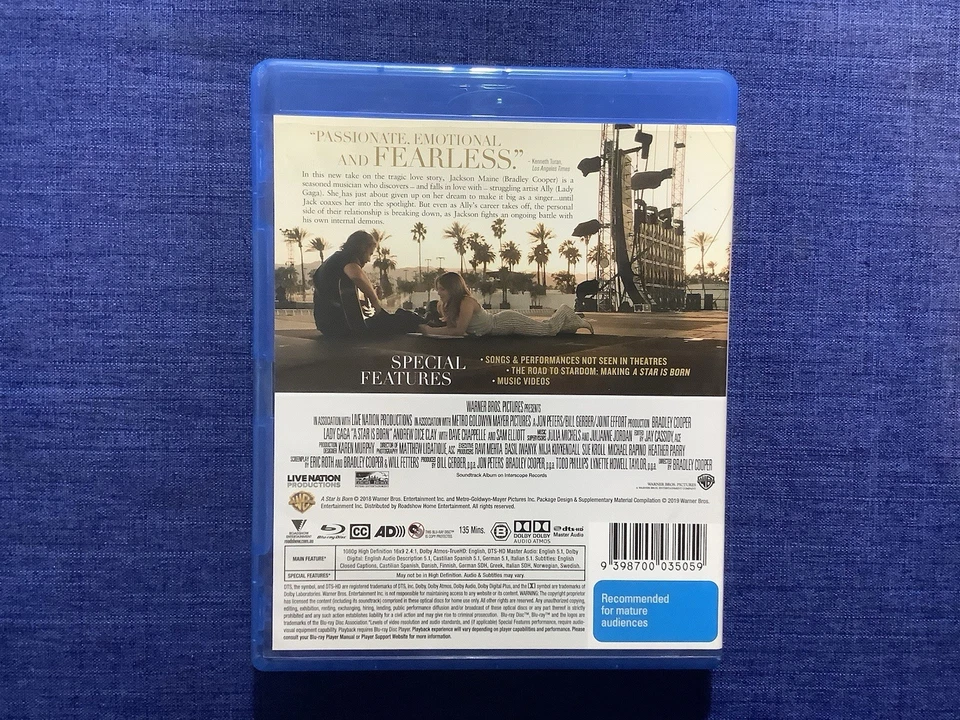 A Star Is Born (Blu-ray, 2018) Bradley Cooper , Lady Gaga - Like New Region B - image 2 of 2