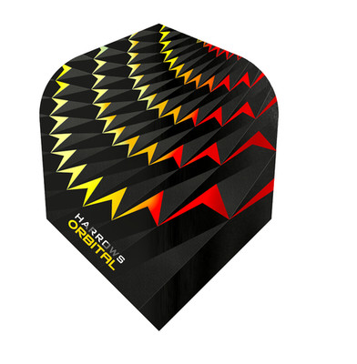 3 x HARROWS DART FLIGHTS ORBITAL / RED YELLOW Rot Gelb Flügel Darts Darten Profi