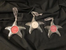 St Nicholas (3) Silver Star Fish Picture Ornaments - See Description for Details