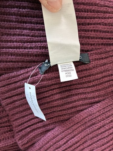 New Banana Republic Knit Scarf Burgundy Cotton Blend 10”x62” - Picture 9 of 14